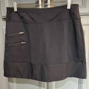 Athleta black zip moto skirt with shorts M